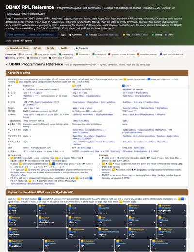 DB48X RPL cheat sheet