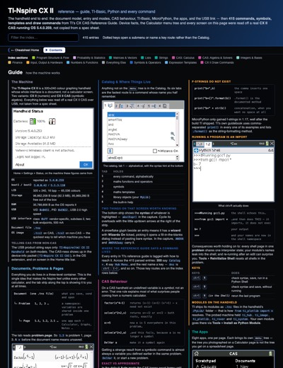 TI-Nspire CX II cheat sheet